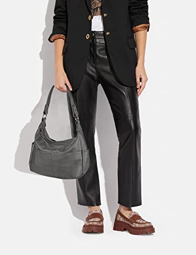 YALUXE Women's Genuine Leather Shoulder Bags Hobo Handbags Purses with Double Zipper Pockets and Crossbody Strap2