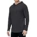 MANSDOUR Men's Athletic Hooded Shirts Long Sleeve Workout Sport Hoodie Casual Running T Shirt Quick Dry Pullover Top Lightweight Golf Shirts Fashion Solid Color Active Gym Sweatshirt Black