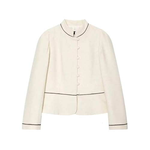Blazer à col montant cintré finitions premium veste élégante femmes