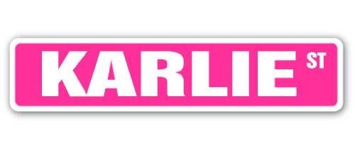 KARLIE Street Sign Childrens Name Room Sign | Indoor/Outdoor | 18" Wide Plastic Sign