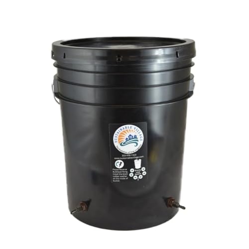 Water Reservoir for Blumat Systems | 5-Gallon Bucket w/Lid & Bulkhead Fittings Installed | Ready for 8mm Super-Flex Tubing, Blumat Watering Sensors & Irrigation Systems | HDPE Food-Grade Plastic