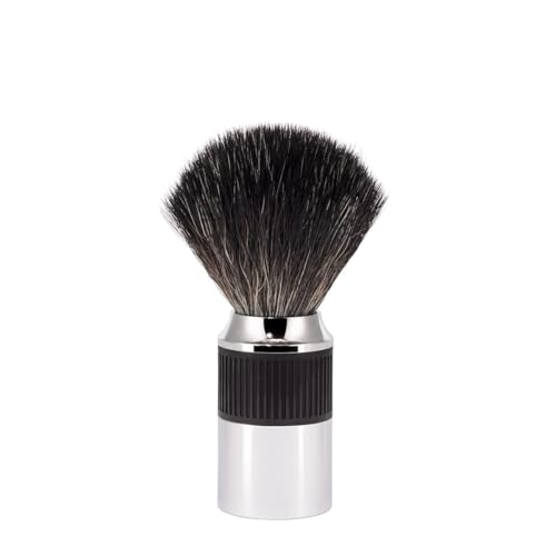 MÜHLE NEO Rasierpinsel - Rasurpinsel aus Black Fibre - verchromtes Metall und Gummigrip-Griff - vegan - Schwarz