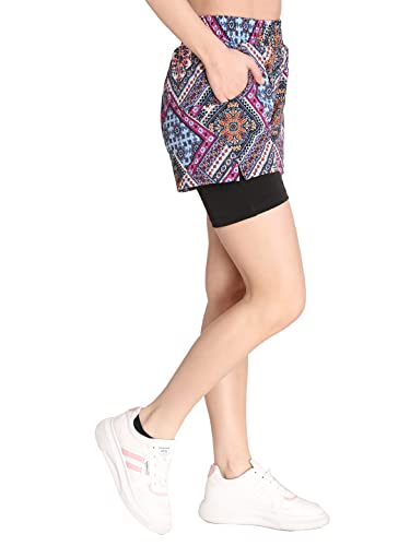 Image of CHKOKKO Gym Shorts for Women Workout Sports Running Quick Dry Fit Double Layer Inner Compression with Pockets Breathable Lightweight Wear