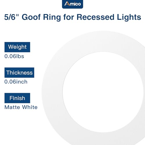 amico 24 pack goof rings for 6 inch recessed lights can light trim ring cover outer diameter 86-inch inner diameter 62-inch durable plastic design white