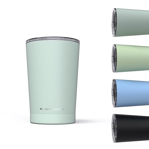 Daikoku Copo térmico café 330 ml aço inoxidável | Caneca de viagem com tampa hermética livre de BPA, garrafa térmica portátil dupla parede isolante, mantém bebidas frias 12 h e quentes 5 h | verde