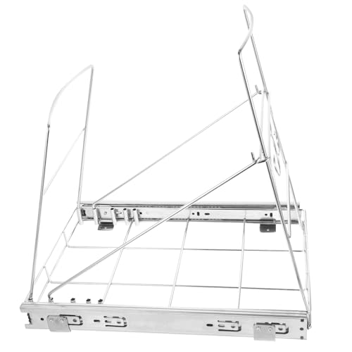 Abaodam Estante Deslizable Extraíble Extracción Ajustable para Bote de Basura de Acero Inoxidable, Soporte Flexible y Resistente para Cocina Debajo del Fregadero