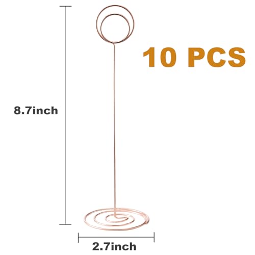 Image of Table Number Holders, 10PCS Place Card Holder, Photo Holder (8.7 inchRose Gold) | Cards Stand Name Menu Clips, Large Size Table Sign Card Holders for Centerpieces Wedding Birthday Party