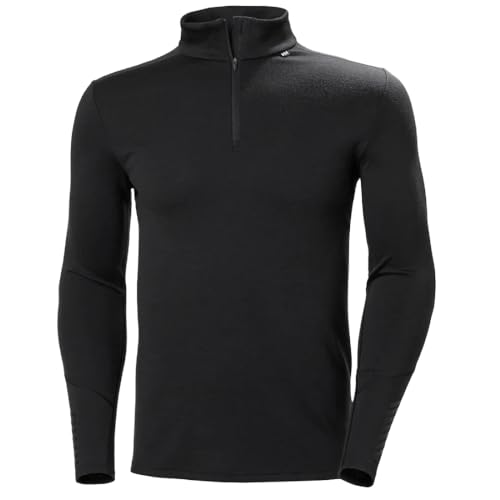 Helly Hansen Herren Lifa Merino Midweight 1/2 Zip, Schwarz, L