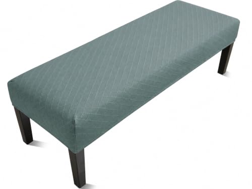 Image of Street27 High Stretch Jacquard Dining Bench Cover Elastic Chair Covers - Anti-Dust Removable Bench Slipcover Washable Bench Seat Protector Cushion Cover for Living Room, Bedroom, (Sage Green)