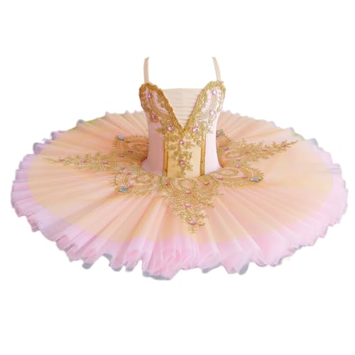 Masif Nuovo Balletto Tulle Vestito Professionale Swan Lake Ballerina Pancake Tutu Adulto Bambino Balletto Vestito Bambini Danza Costume Donne,Arancia,160