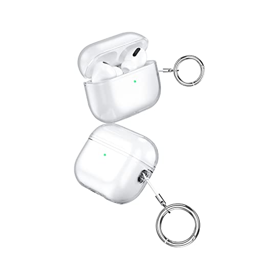 Saharacase Hybrid Flex Series Case For Apple Airpods Pro 2 (2Nd Generation) [Rugged] Full Body Protection Antislip Grip Slim With Keychain (Clear) #TOP3