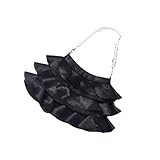 MARCBUSE Bolso de noche con asa superior, bolso de mano para mujer, boda, fiesta, bolso de hombro con cadena de perlas, bolso cruzado para boda, Black