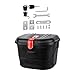 kowaku Bike Front Basket Bicycle Basket Lock Design Sundries Organizer with Liner Bag Storage Box for Biking Road Bicycle Bicycling, Black Red M