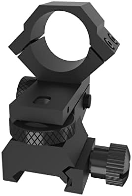 ZONGER Windage Elevation Adjustable High Profile Riflescope Ring Flashlight Ring Mount for Tactical Mount Ring and Hunting Scope Ring Sight Aluminum Alloy Matt Black (30mm)