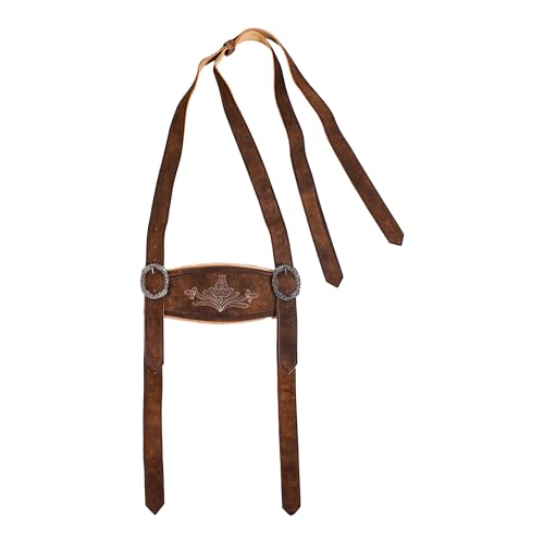 Image of Bavarian Suspenders for men | Authentic Lederhosen suspenders with buckles for Oktoberfest Costume