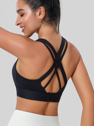 High Impact Sports Bra for Women Molded Cup Back Closure High Support Womens Sports Bras Criss-Cross Back Workout Running Bra3