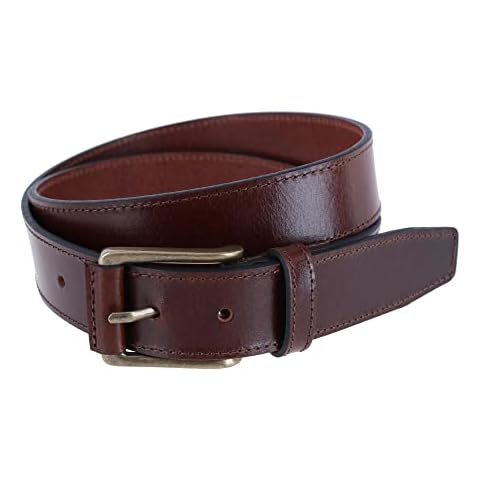 Ascentix Men's Casual Leather Jean Belt, 34, Brown Cover