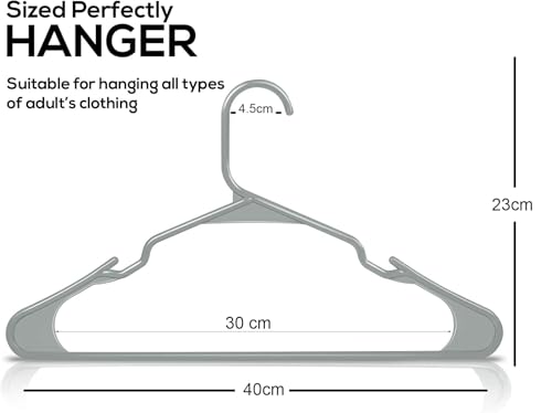 Image of PROTOWARE 10 Pieces Clothe Hangers for Wardrobe - Space Saving Cupboard Storage Organizer - Plastic Hanger Set for Saree, Shirt, Dress (Grey)