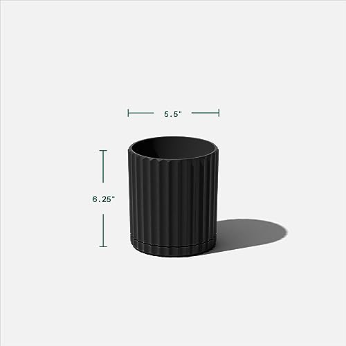Image of Veradek Demi Series Demi 6 inch Planter w /Tray - Black, 2 Pack