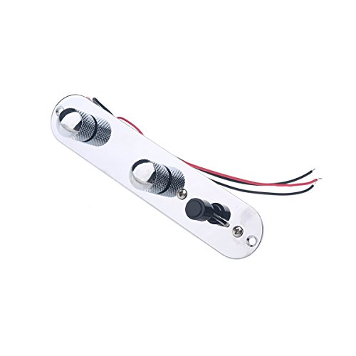 Timiy Tele Guitar Panel Direct Control Plate 3 Way Loaded Switch Wiring Harness Knobs - Chrome