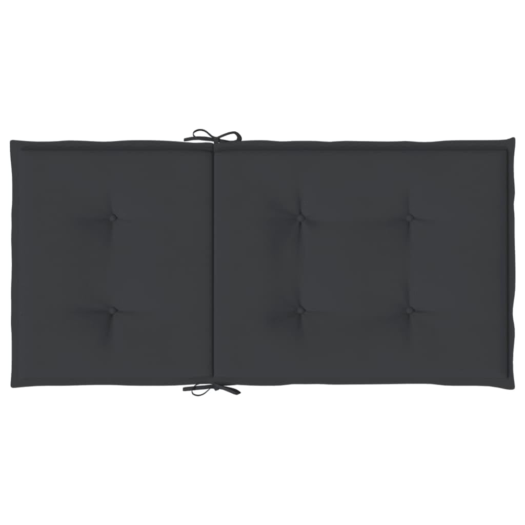 vidaXL Lot de 6 Coussins de Chaise de Jardin à Dossier Bas, Coussins de Siège de Patio, Coussins de Canapé de Jardin, Coussins d'Assise Extérieur, Noir