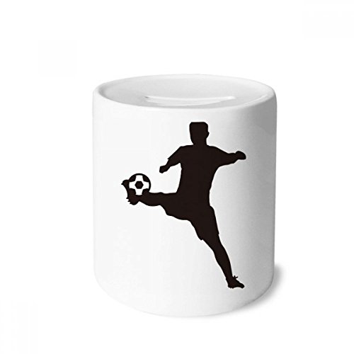 Tirelire en céramique football silhouette pour enfants et adultes H9,5 cm