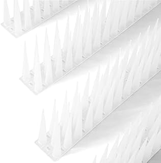 OFFO Bird Spikes for Anti Pigeons Spikes to Keep Bird or Animals Away, Fence Spikes of Bird Deterrent Covers 5.6m, Height 10cm,Frosted Clear