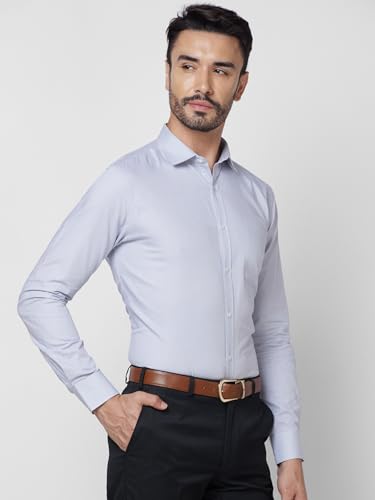 Image of Park Avenue Slim Fit Pure Cotton Checks Pattern Semi Cutaway Collar Formal Shirt