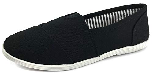 Image of Womens Canvas Slip-On Shoes with Padded Insole