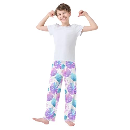 ALAZA Tropical Palm Leaf Dot Pajama Lounge Pants Long Sleep Pajama Bottoms with Pockets3