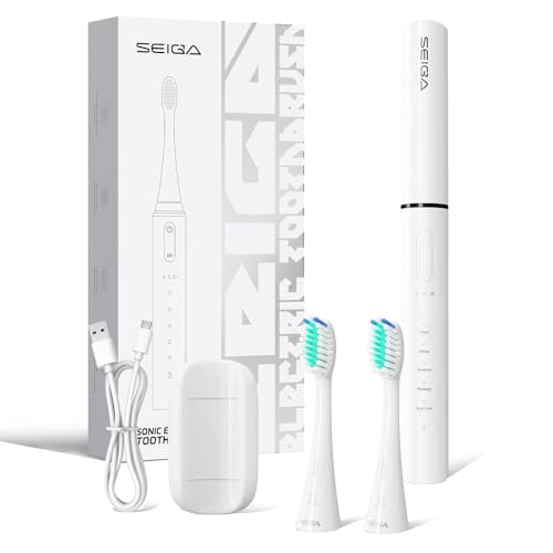 SEIGA Sonic Electric Toothbrush for Adults,5 Cleaning Modes & 3 Intensities,Rechargeable Smart...