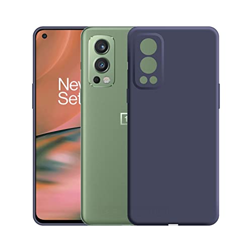 Image of Case Creation Liquid TPU Silicone Cover for Oneplus NORD 2 Soft Case,Anti-Dirty Slim Case Frosted Matte Candy TPU Raised Bezel (Splash of Color) Back Case Cover for Oneplus NORD 2 -Navy Electric Blue