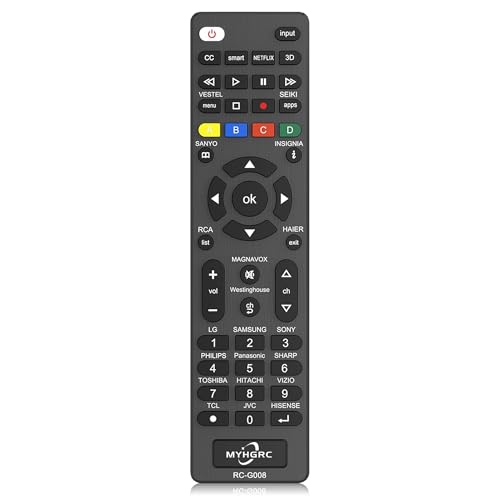 MYHGRC Universal TV Remote Control for Samsung LG Sony Philips Sharp Panasonic Smart TV TCL HAIER Toshiba Hitachi VIZIO TV remote universal with Netflx 3D APPS Buttons
