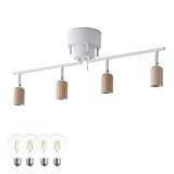 VENTOTA シーリングライト 4灯 シーリングスポットライト 照明器具 天井照明 おしゃれ 北欧 LED 電気 インテリア シンプル リビング 寝室 子供部屋 cll-akarto-c4 (ナチュラル｜フィラメントLED電球4個付)