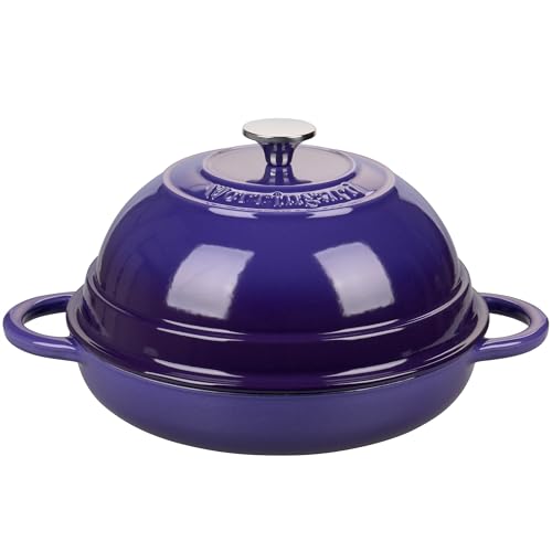 VORRINGARD Cast Iron Enameled Dutch Oven Pot with Lid for Bread Baking Bread Oven 6 Quart Purple