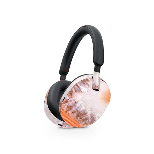 Image of MightySkins Carbon Fiber Skin Compatible with Sony WH-1000XM5 Headphones - Orange Quartz | Protective, Durable Textured Carbon Fiber Finish | Easy to Apply