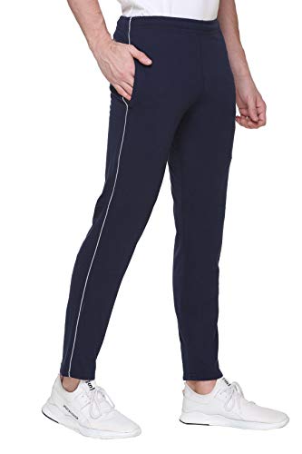 Image of GODFREY Gym Cotton Track Pants for Man with Zip Pocket - Regular fit Sports Lower for Man