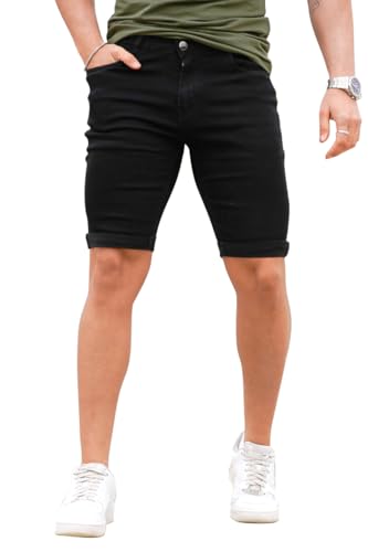 GINGTTO Black Jean Shorts for Men Skinny Shorts Casual...