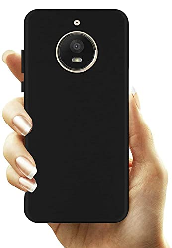 Image of Mobile Back Cover Case for Motorola Moto E4 Plus Xt1770, Xt1773 (Silicone Case|CameraProtection|Black SC1510)
