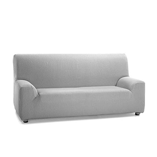 Martina Home Tunez - Funda de sofá elástica para sofá, gris (Alma), 3 plazas (Tamaño del sofá: 180-240cm)