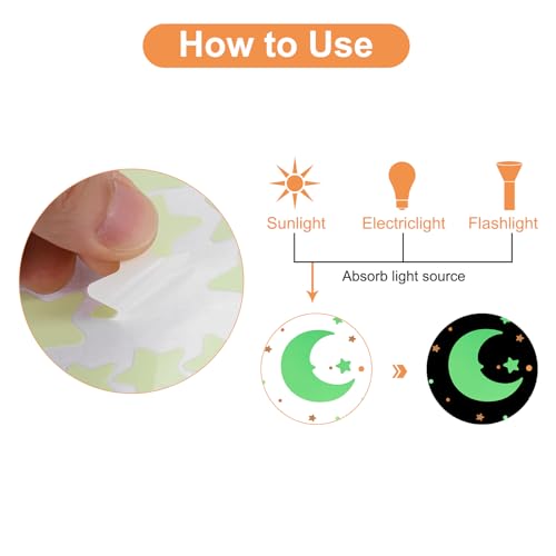 Stickers luminosos para pared uxcell, 126 puntos miniatura 3