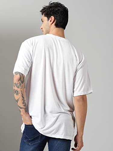 Image of RodZen Oversized Baggy Fit Half Sleeves Round Neck Solid Cotton Blend Combo T-Shirt for Men (Pack of 3)