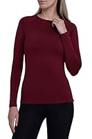 TCA Super Thermal Top Women - Ladies Thermal Vest - Thermals Womens - Ski Base Layer Women - Workout Tops for Cold Weather - Cabernet, XS