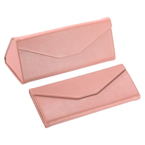 Image of PATIKIL Foldable Glasses Case, Triangle Magnetic Sunglasses Organizer Case PU Leather Hard Eyeglass Case for Women (2 Pcs)