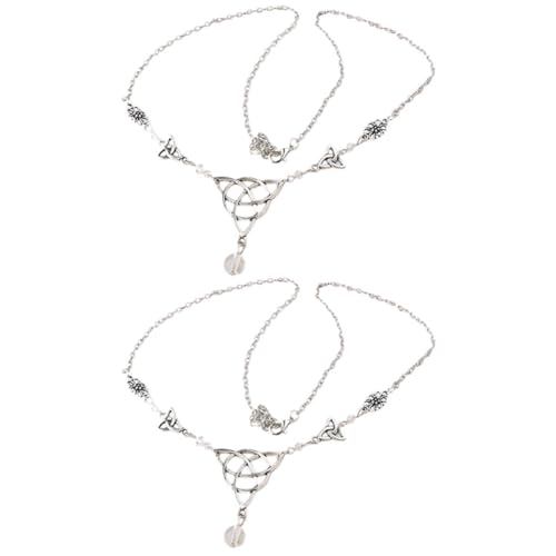 DIYEAH Lot de 2 Chaînes de Tête en Alliage Blanc, Bijoux de Front Pendentif, Décoration Coiffure Mariage et Festival, Accessoires Cheveux Bohème Chic pour...