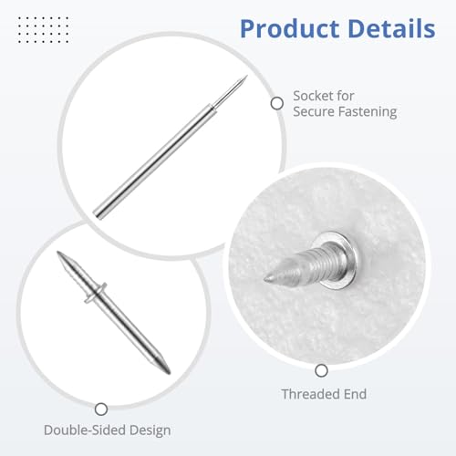 Set de 500 clavos de doble cabeza para zócalo con 5 barriles para fácil instalación, clavos ocultos que no marcan y tornillos de doble cara con herramienta de manga miniatura 4