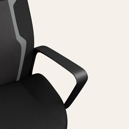 Image of Interio by Godrej Tecno High Back Fabric Ergonomic Gaming Chair (Black) 1-Year Warranty, Fixed Armrest, Adjustable Lumbar and Height