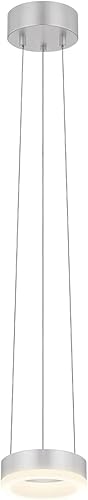 Sonneman Modern Lighting 2311.16 Corona - Lámpara colgante LED con anillo de 1 luz para isla de cocina o comedor con cubierta acrílica, cable