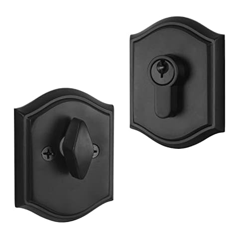 CLCTK Single Cylinder Deadbolt Keyed 1 Side, Matte Black Finish Cover