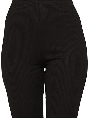 Image of Shasmi Black Lightweight Stretchable Yoga Pants Boot-Cut Slim Fit Trouser Pant (57 Pant Black S)